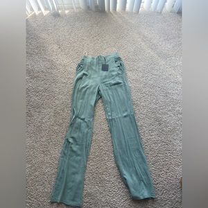 Green linen pants